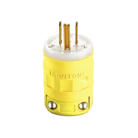 LEVITON 1447 Industrial Grade Plug, Dustguard 15 Amp, 125 Volt