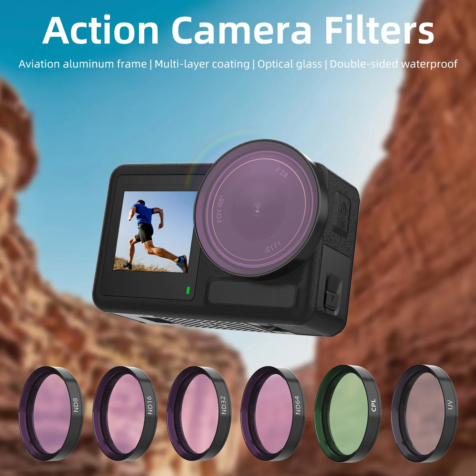 Objektivfilter-Set für DJI Osmo Action 5 Pro/Action 4-Kamera UV CPL ND8/16/32/64 optisches Glas Polarisatorfilter Zubehör Image