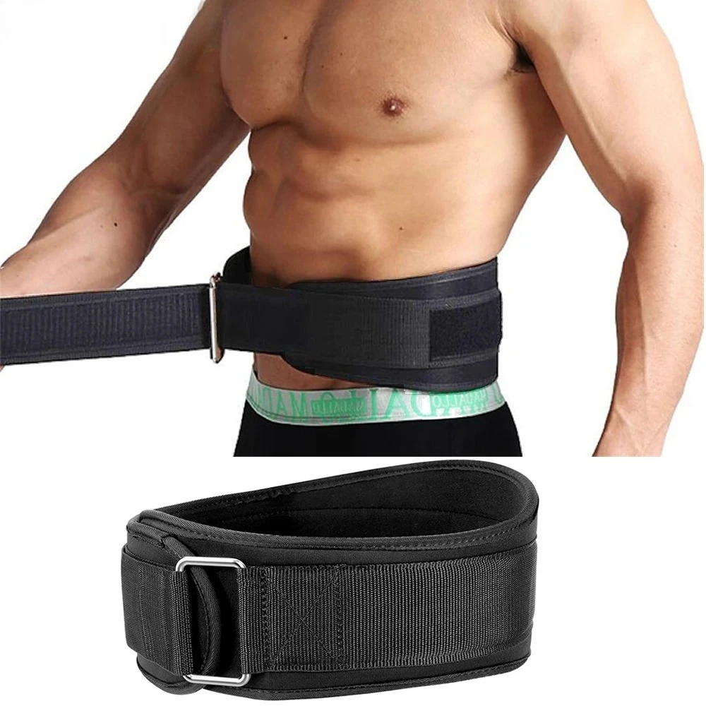 1 Stück Fitness-Gewichthebergürtel, verstellbare Taillen- und Rückenstütze für Kniebeugen, Hantel, Langhantel, Kreuzheben, Training, Fitness (Schwarz und Blau) Image
