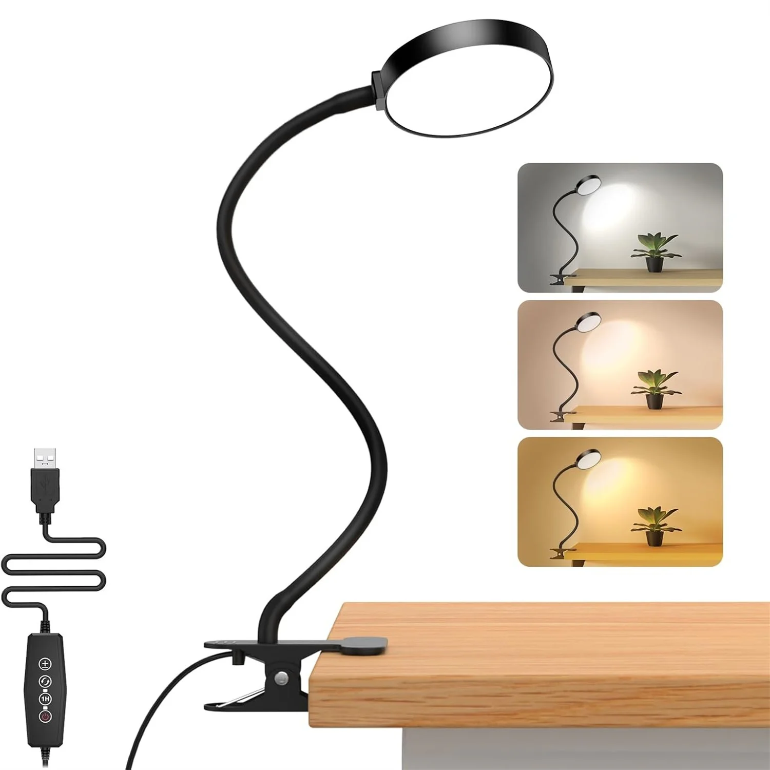 Schreibtischlampen LED-Buchlampe USB-Aufladbare Leselampe Warmweiß Kaltweiß Tageslicht Tragbare Flexible Einfach zu Befestigende Nachtleselampe