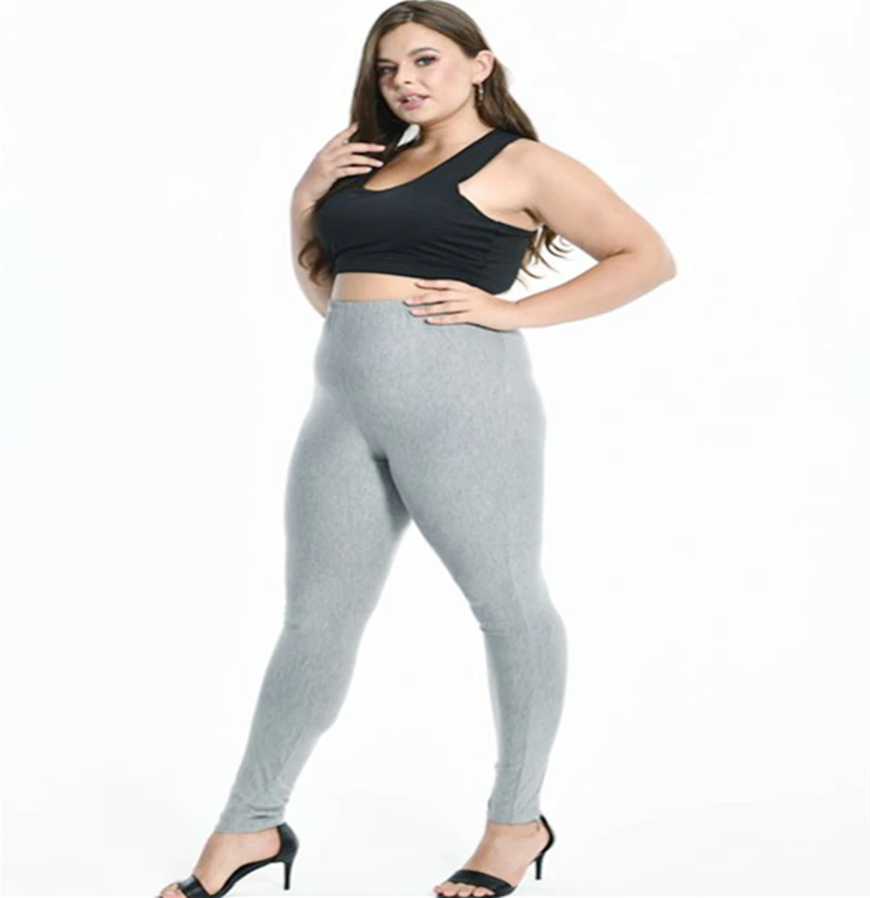 Solide bunte Leggings für Frauen 7XL 6XL 5XL große Größe Modal Baumwolle enge Hosen grau schwarz weiß rosa blau lila 5XL 4XL Dame
