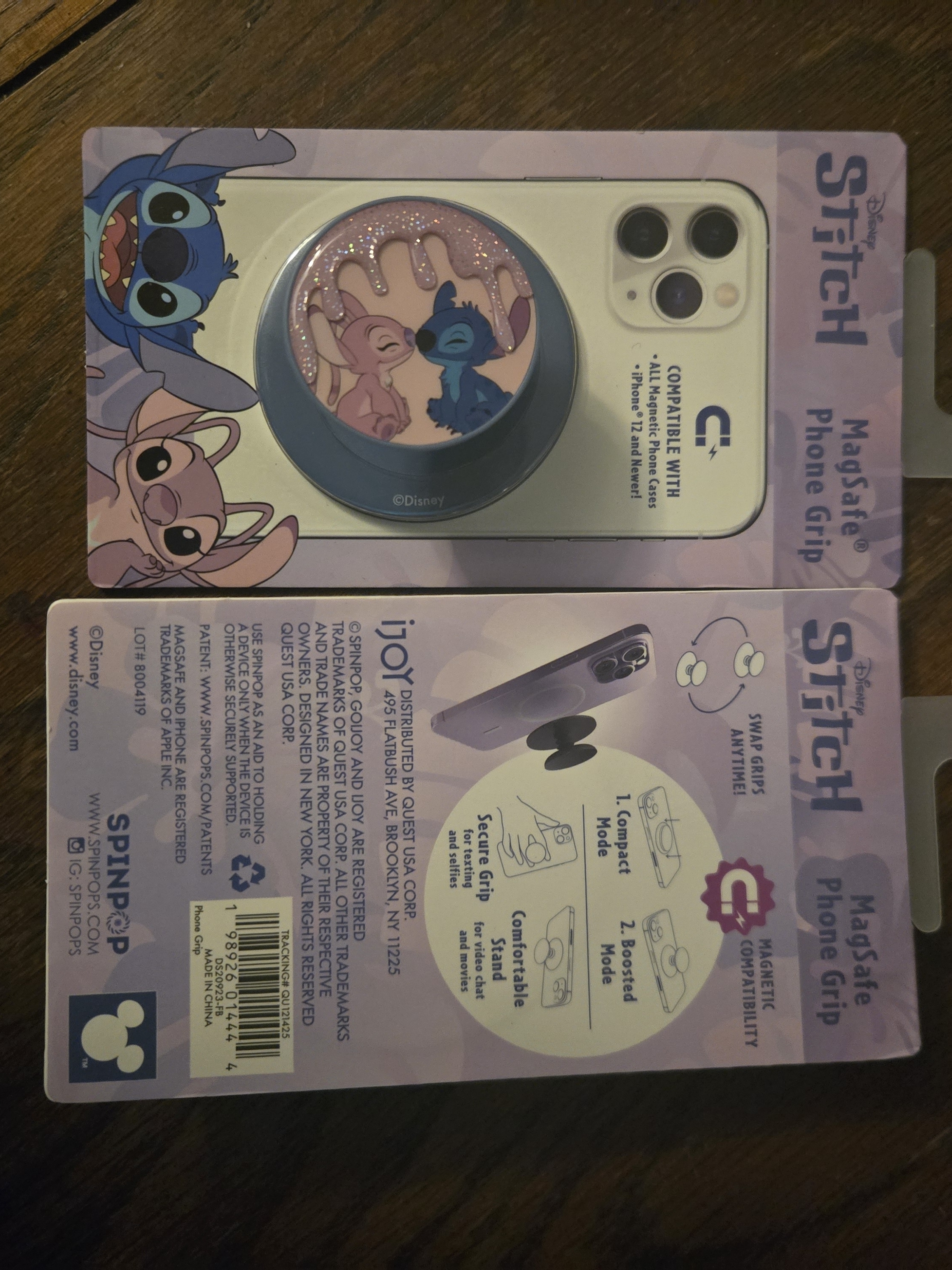 Disney Cell Phones & Accessories | Disney Stitch Magsafe Phone Grip With Pink & Blue Character Art | Color: Blue/Pink | Size: Os