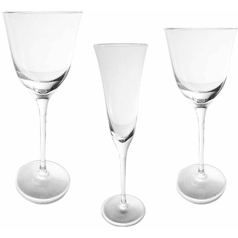 Bicchieri Con Piede Lungo Set 6 Calice Da Fluite Acqua Vino Per Prosecco Cocktail Liquore In Cristallo Idea Regalo - Decoro: Calice Vino