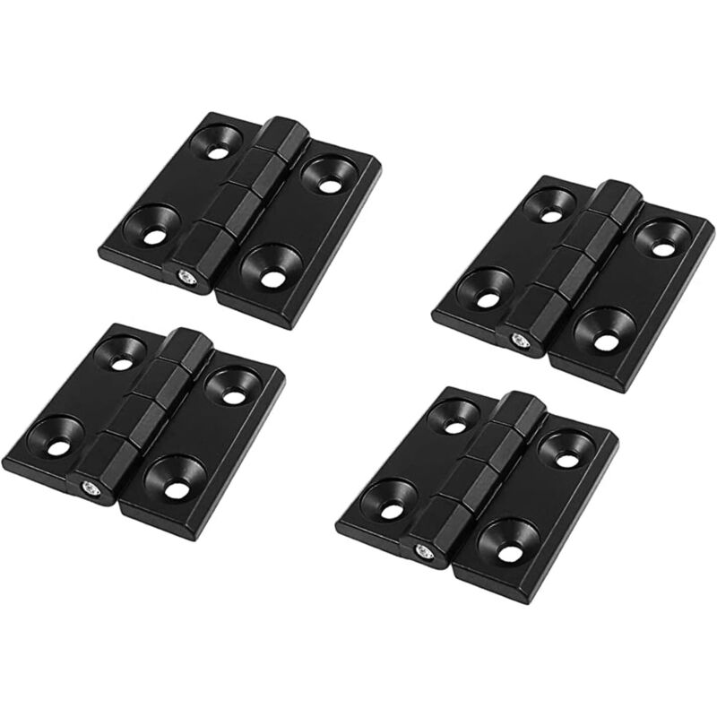 Dpzo - Pezzi Cerniera Piatta Fori Cerniera A Sfera Pieghevole Cerniera Esterna In Alluminio Nero Cerniera In Acciaio Inossidabile Cerniera Per Porta Resistente Per Porte Solide Interne Ed Esterne (viti Non I