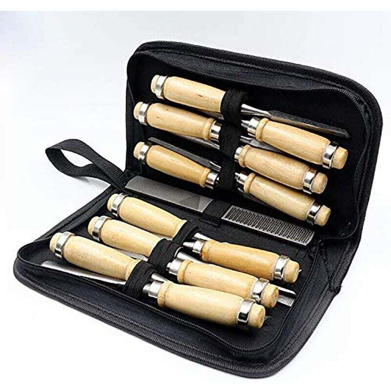 Set Di 14 Scalpelli Da Intaglio - Set Professionale Di 14 Scalpelli Affilati Per La Lavorazione Del Legno Con Custodia - Kit Di Coltelli Per Intaglio Del Legno