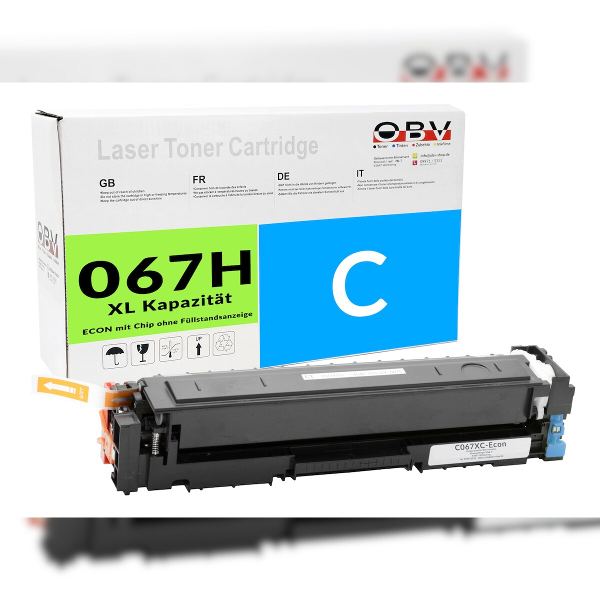 OBV Toner Cyan kompatibel zu i-SENSYS MF 657 Cdw LBP-633 Cdw - Ersetzt 067H - 2350 Seiten Image