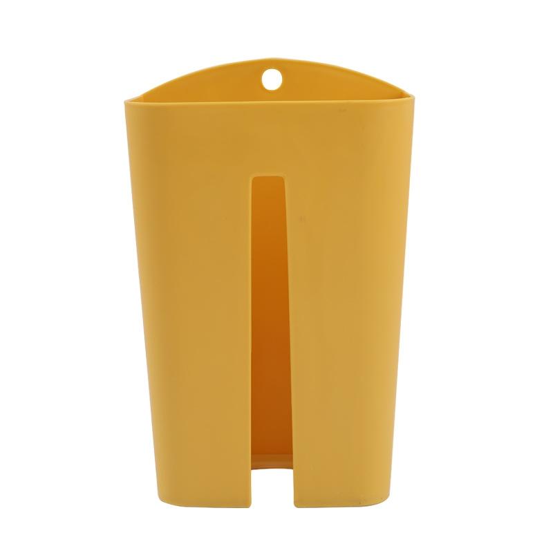 Wall Mounted Plastic Bag Dispenser And Paper Towel Holder For Kitchen Organization yellow