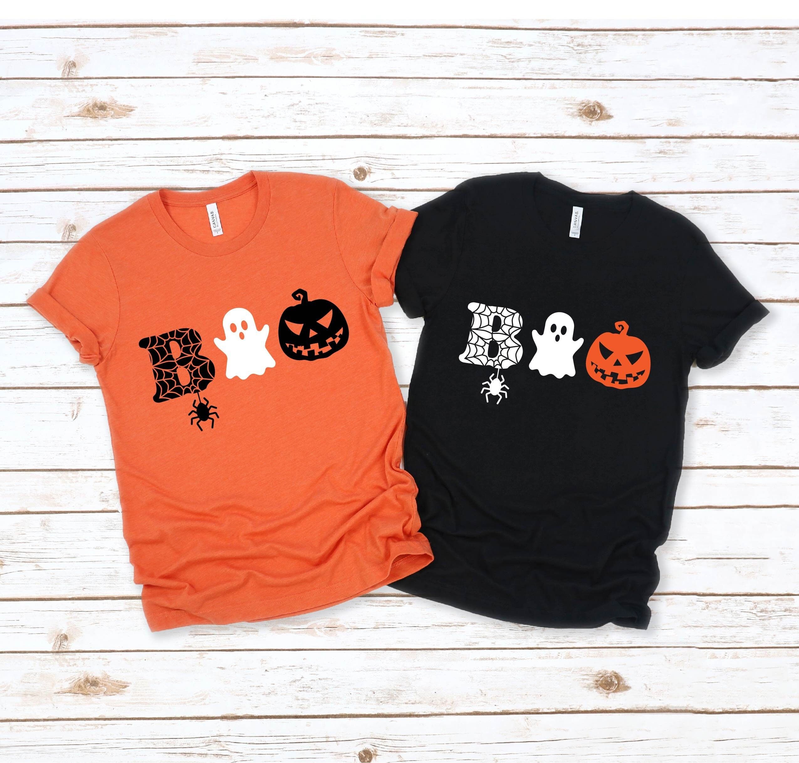 Halloween Boo Shirt, Halloween Ghost Shirt, Halloween Pumpkin TShirt, Kids Halloween Shirt, Spider Halloween Shirt black l sweatshirt