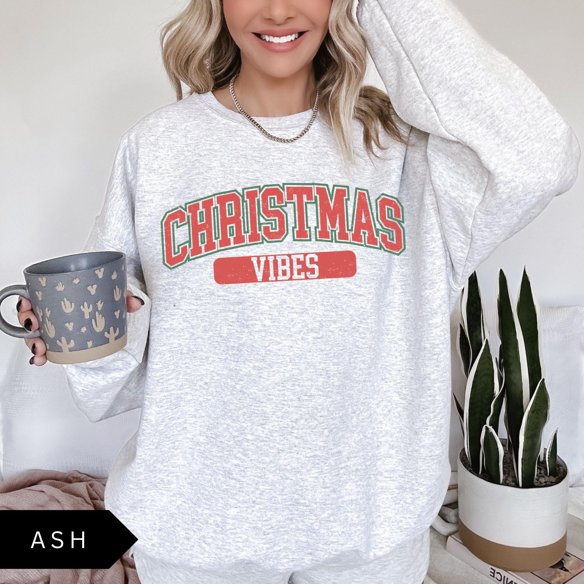 Retro Christmas Vibes Sweatshirt, Cute Christmas Sweatshirt, Christmas Crewneck, Holiday Sweater, Christmas Gift maroon xl sweatshirt