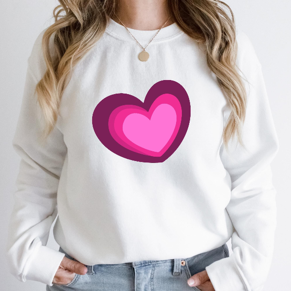 Heart Valentines Day Sweatshirt | Womens Cute Heart Graphic Crewneck Pullover For Valentine Outfit red s sweatshirt