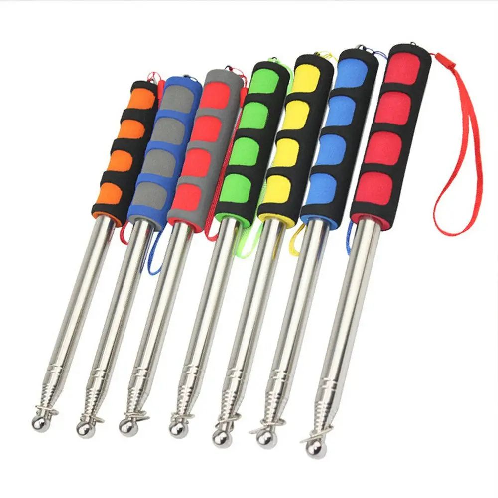 Telescopic Stainless Steel Flagpole Teaching Pointer red