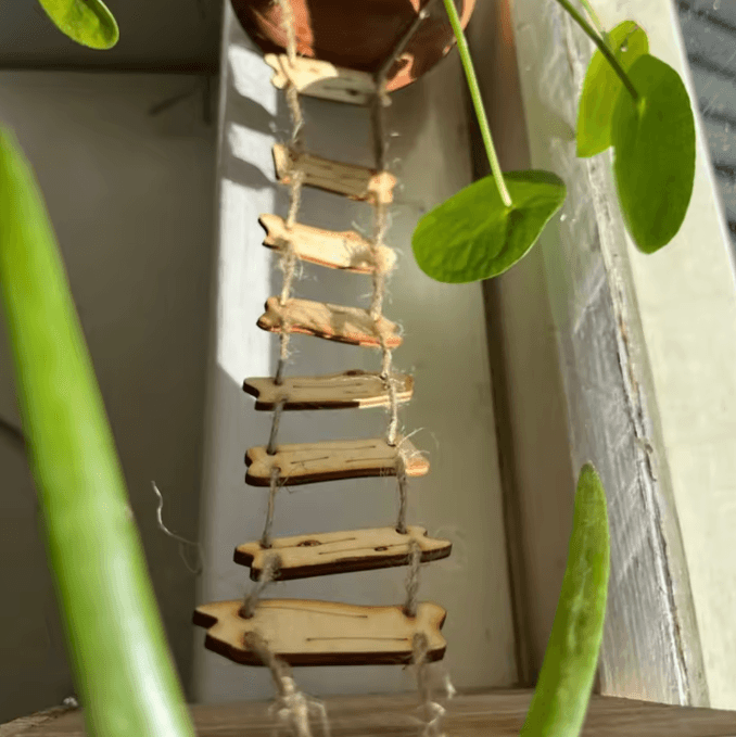 Mini Wooden Fairy Bridge Rope Ladder Whimsical Garden Decor For Mini Landscapes & Photography Mini Wooden Fairy Bridge Rope Ladder Whimsical Garden Decor For Mini Landscapes & Photography