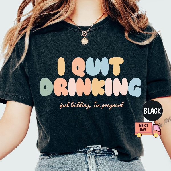 I Quit Drinking Pregnancy Shirt Funny Pregnancy Announcement Tee New Mom Gift orange 3xl t Shirt