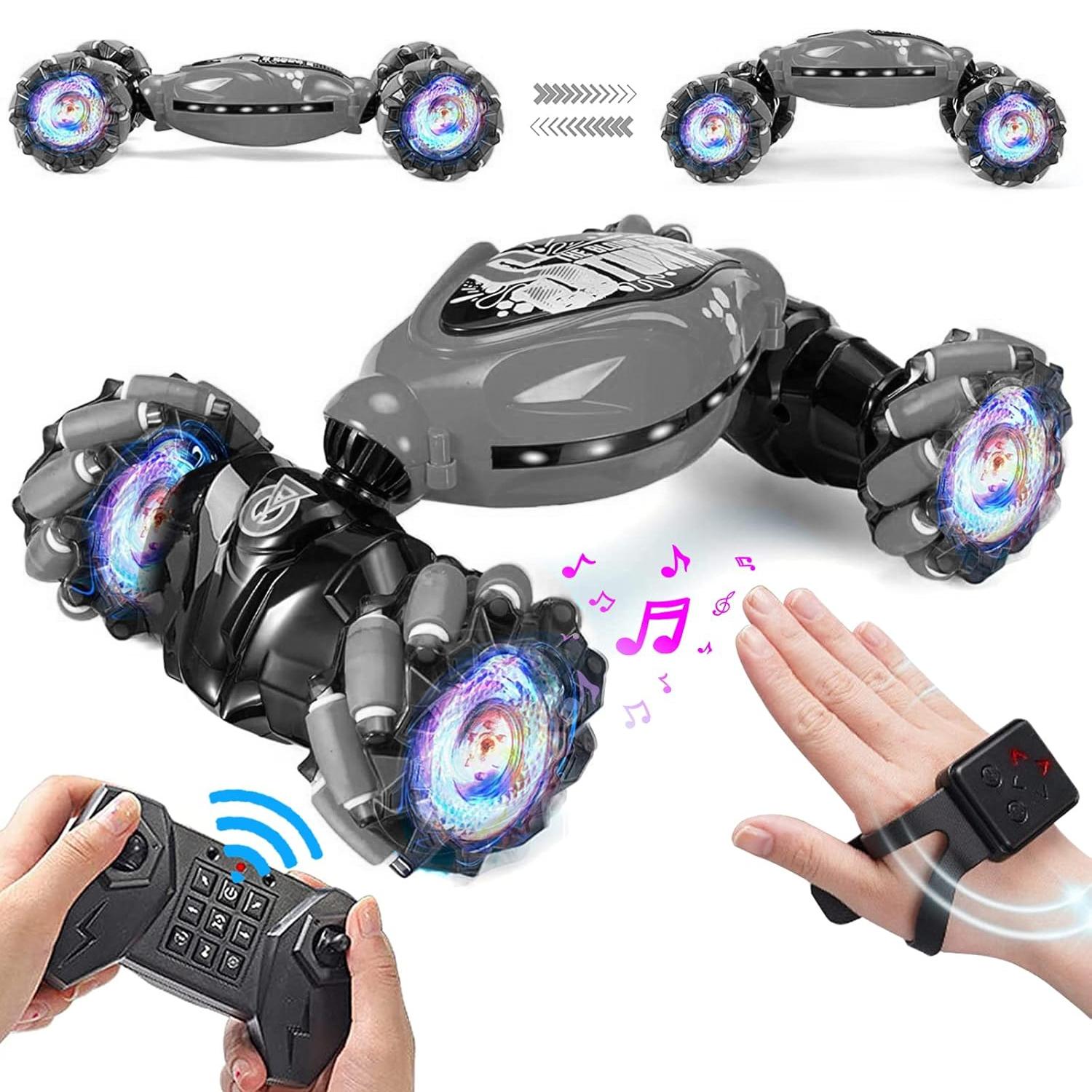 Gesture Sensing RC Stunt Car All Terrain Remote Control Gesture Control Toy Car grey