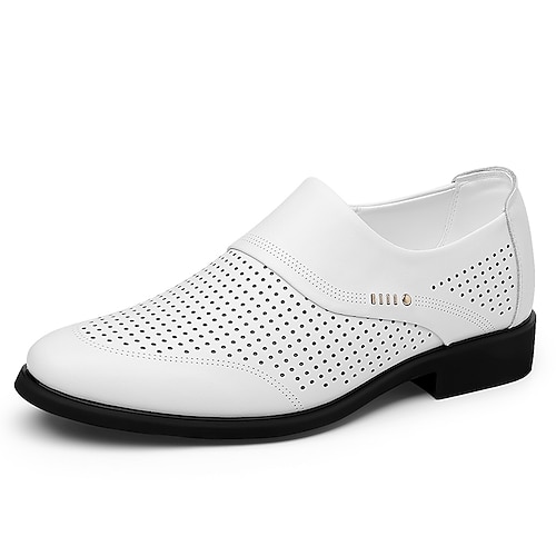 Schwarze, perforierte Derby-Schnürschuhe für Herren, atmungsaktive, formelle Oxfords, elegante Herrenschuhe für Geschäftsleute, Büro, Hochzeiten und Bankette Image