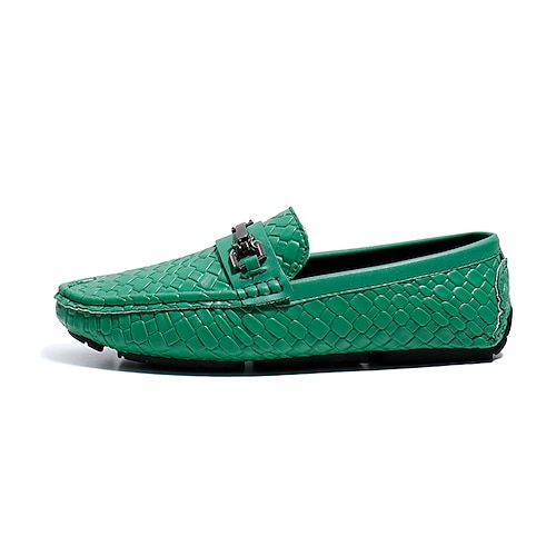 Gelbe Herren-Slipper mit Krokodilprägung, leichte, elegante Freizeitschuhe, stilvoller Schuh für Herren – ideal für Partys, Bankette, Autofahren und den Alltag. Image