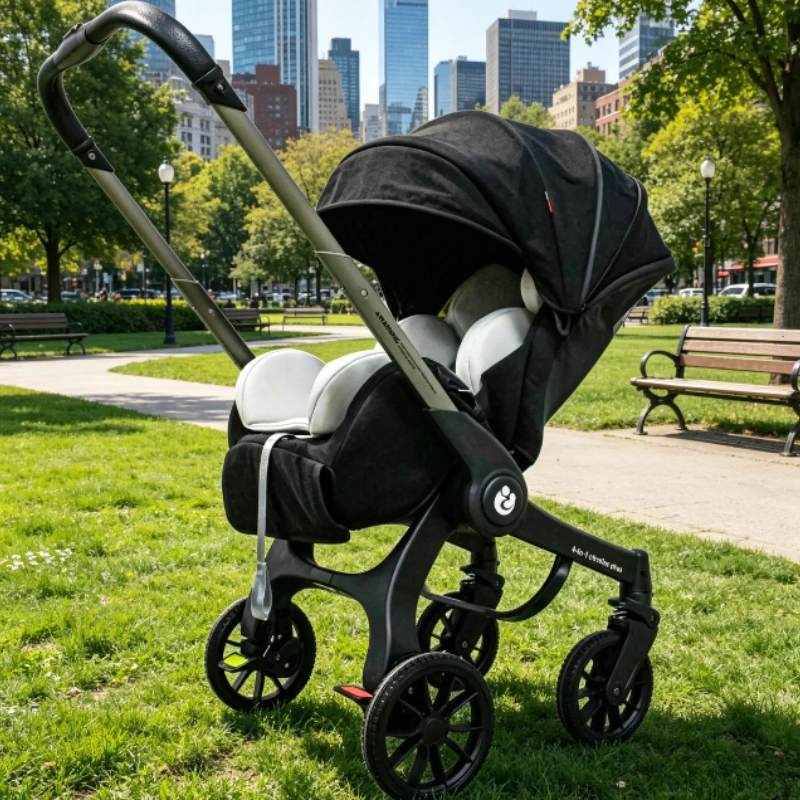 4-in-1 Multifunktionaler Kinderwagen Faltbar mit Autositz Tragbarer Babywagen EU-Lagerbestand 3-in-1 Kinderwagen Image