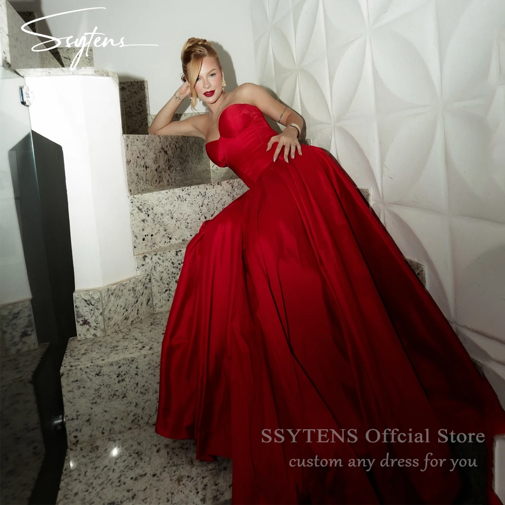 SSYTENS Elegante Rote Ballkleider Schatz A-linie Formelle Anlässe Kleider Frauen Moderne Hochzeit Prom Party Kleid Frau Angepasst