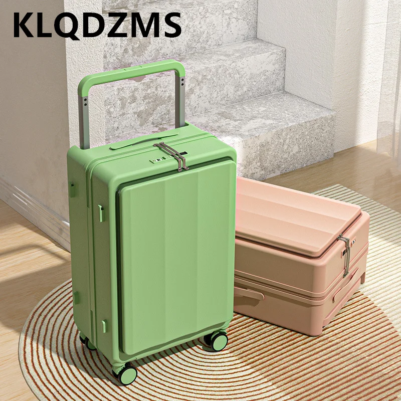 KLQDZMS Koffer mit Frontöffnung, Boardingbox, Business, 50,8 cm, 61 cm, 66 cm, Trolley-Koffer, robustes und langlebiges Handgepäck für Studenten