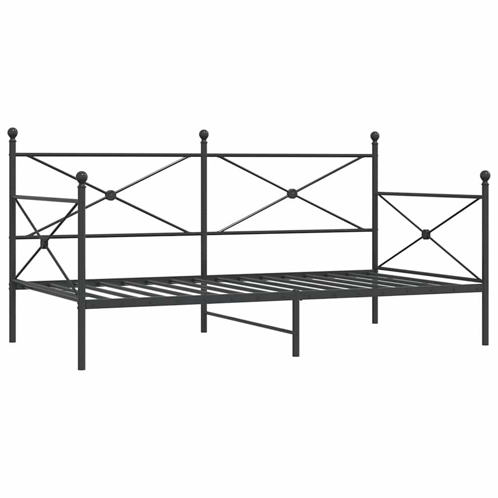 vidaXL Tagesbett ohne Matratze Schwarz 100x190 cm Stahl Image