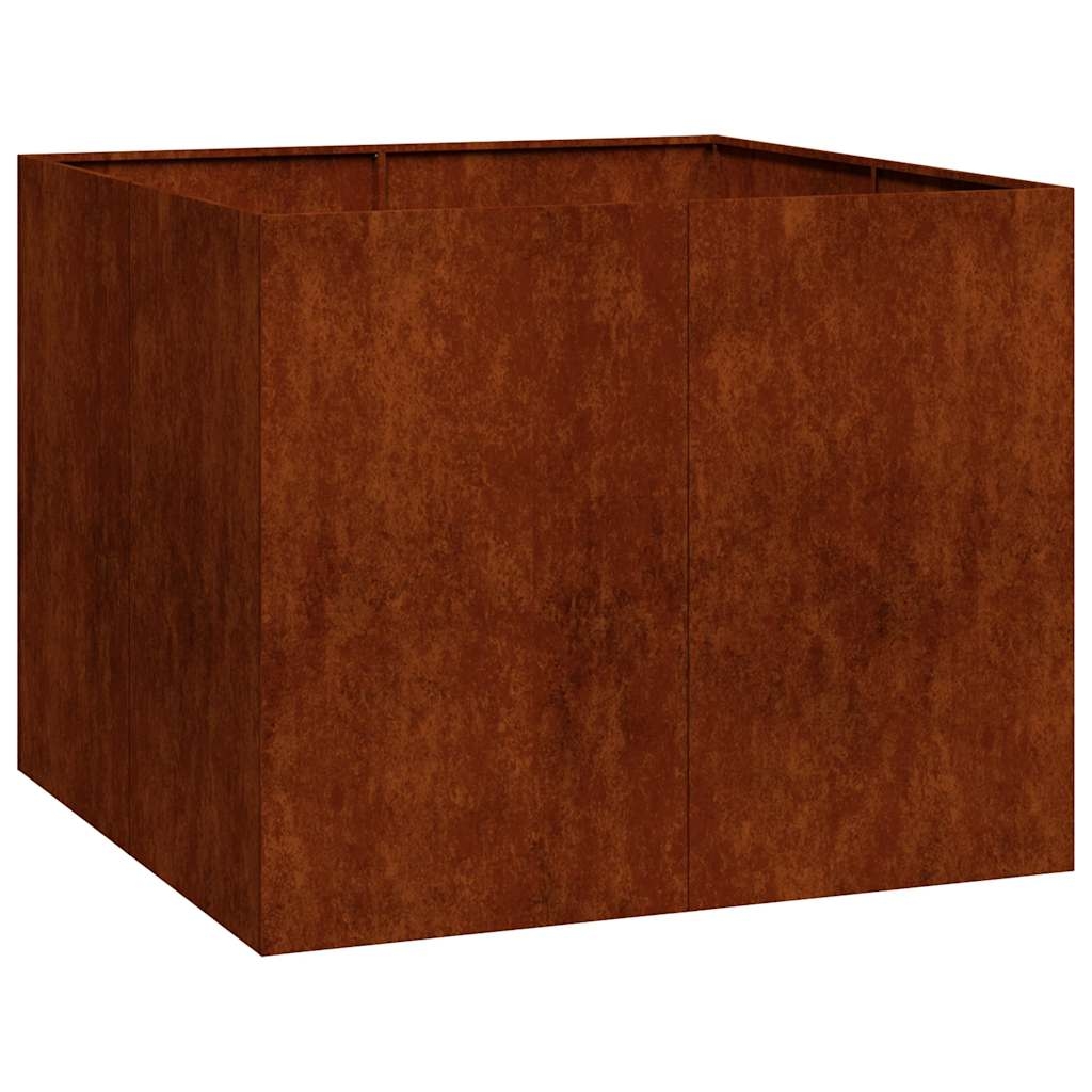 vidaXL Pflanzkübel Rostig 100x100x80 cm Wetterfester Stahl Image