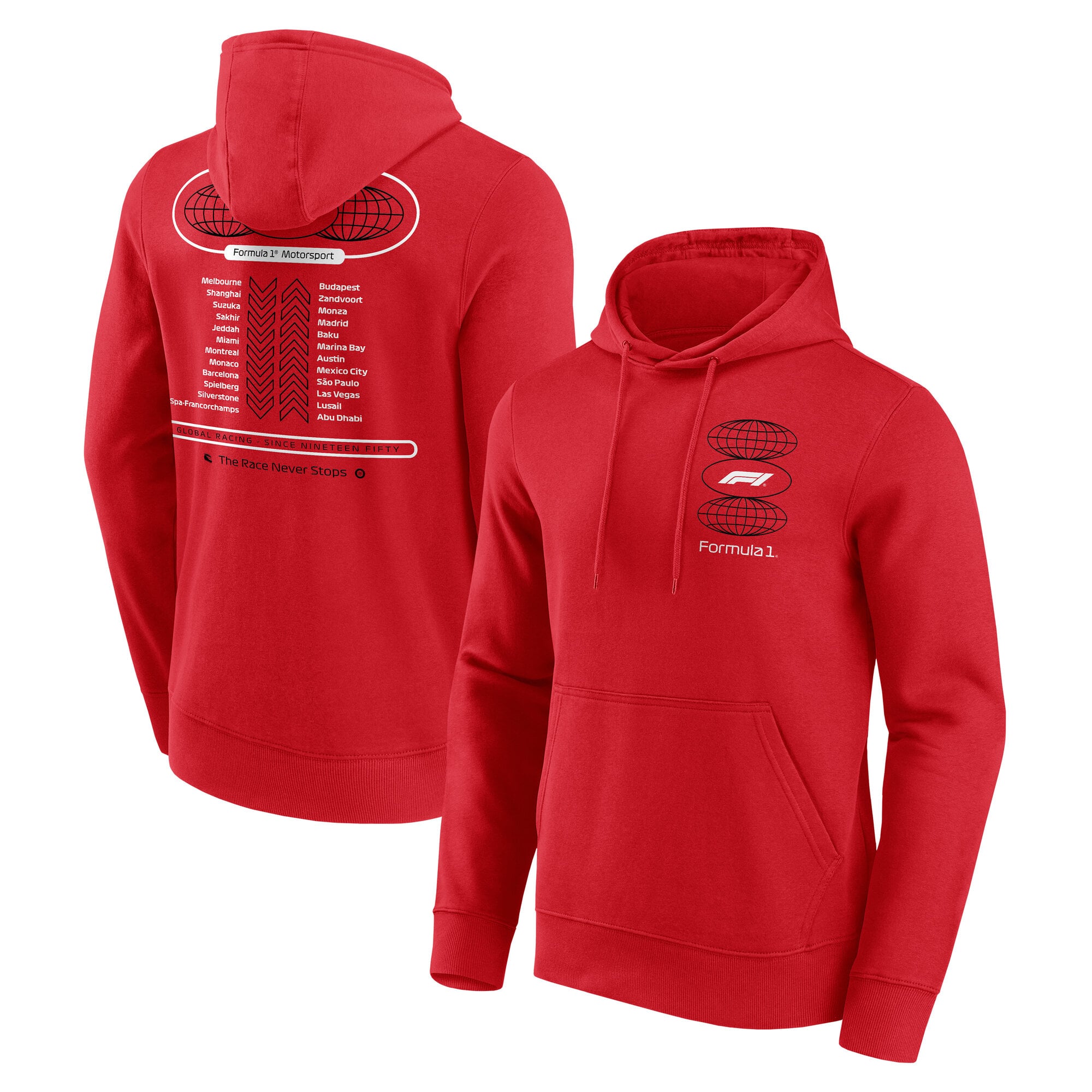 Sweat à capuche avec imprimé Formule 1 - Rouge - Unisexe - unisexe Taille: XS