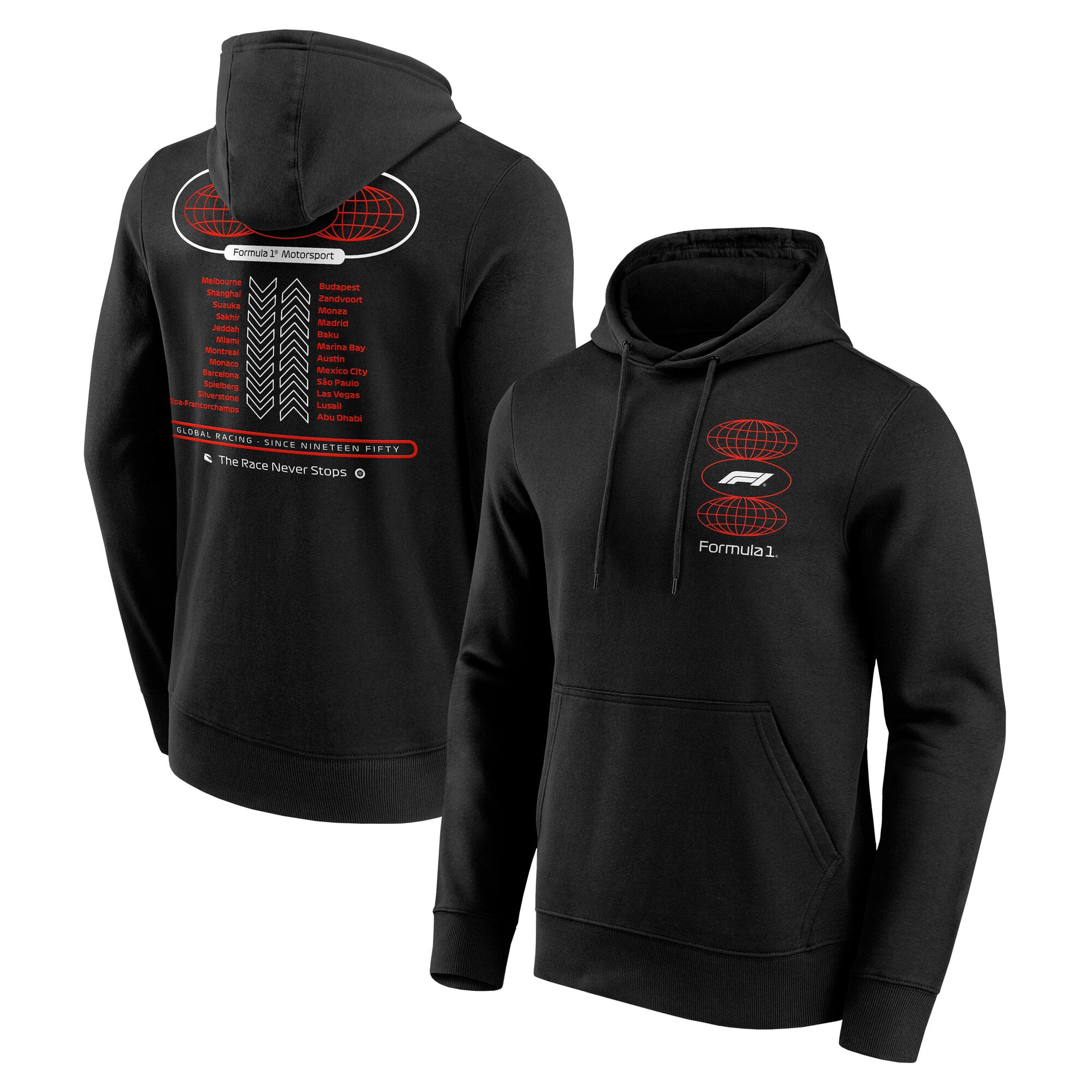 Sweat à capuche graphique Formula 1 Tour - Noir - Unisexe - unisexe Taille: M
