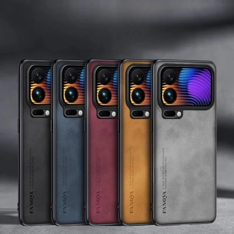 Luxuriöse Business-Man-Handyhülle für Xiaomi 17 Pro Max 15T 14T Pro 5G, Schaffell-Leder, All-Inclusive-Objektiv, Rückseite Image