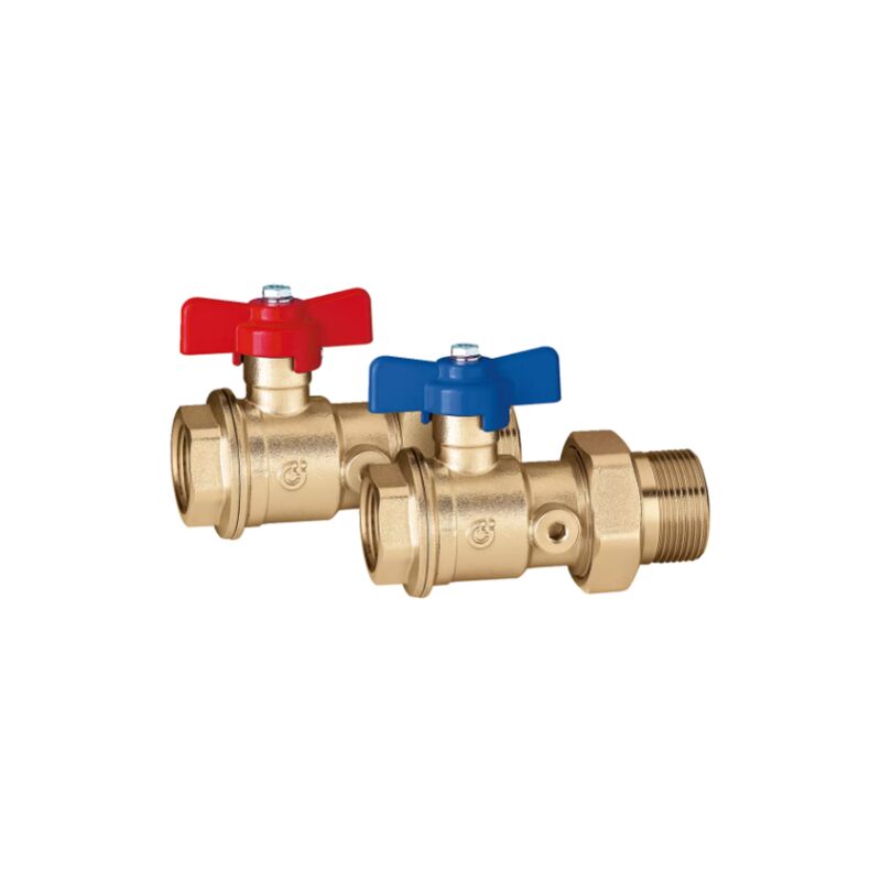 Coppia Valvole A Sfera Attacchi Femmina-maschio Con Bocchettone 1 1/4"x1 1/4" Caleffi 391077 1 1/4" X 1 1/4"
