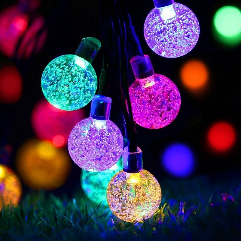 Minkurow Stringa Di Luci Solari Per Esterni, 7m 50led Stringa Di Luci Solari Per Esterni 8 Modalità Impermeabili, Stringa Di Luci Solari Per Esterni Adatto Per Giardino, Albero, Patio (colore)