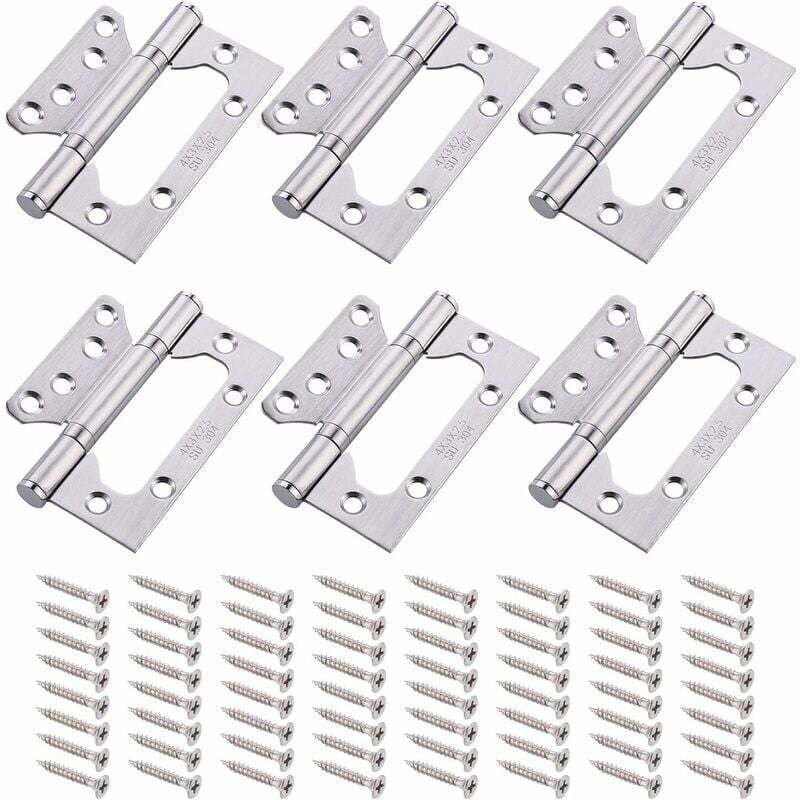 Cerniere Per Porte A 6 Pezzi, Cerniere In Acciaio Inossidabile 304, Cerniere Per Porte Pieghevoli Da 4 Pollici, Cerniere Con Cuscinetti A Sfera Con 16 Viti, Cerniere Per Mobili Per La Casa