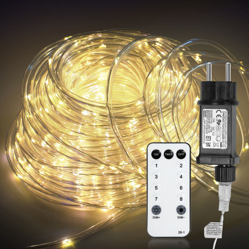 Swanew Tubo Luminoso A Led Con Telecomando Tubo Luminoso A Led Da Esterno/interno Tubo Luminoso A Catena Giallo-20m