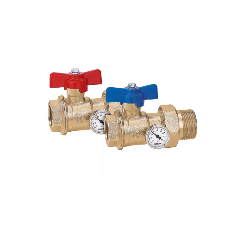 Coppia Valvole A Sfera Attacchi Femmina-maschio Con Bocchettone 1 1/4'x1 1/4' Caleffi 391177 1 1/4' X 1 1/4'
