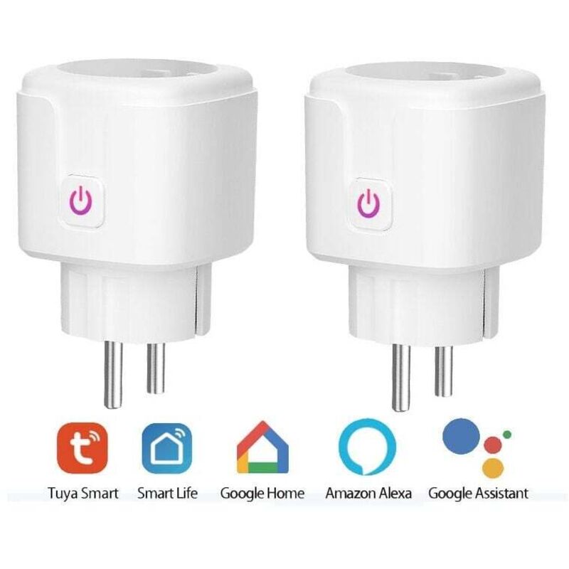 Spina Intelligente Wifi, Confezione Da 2 Spine Intelligenti Compatibili Con Alexa, Google Home E Smart Life, Spine Wifi Programmabili Con Telecomando, Controllo Vocale E Funzione Timer -