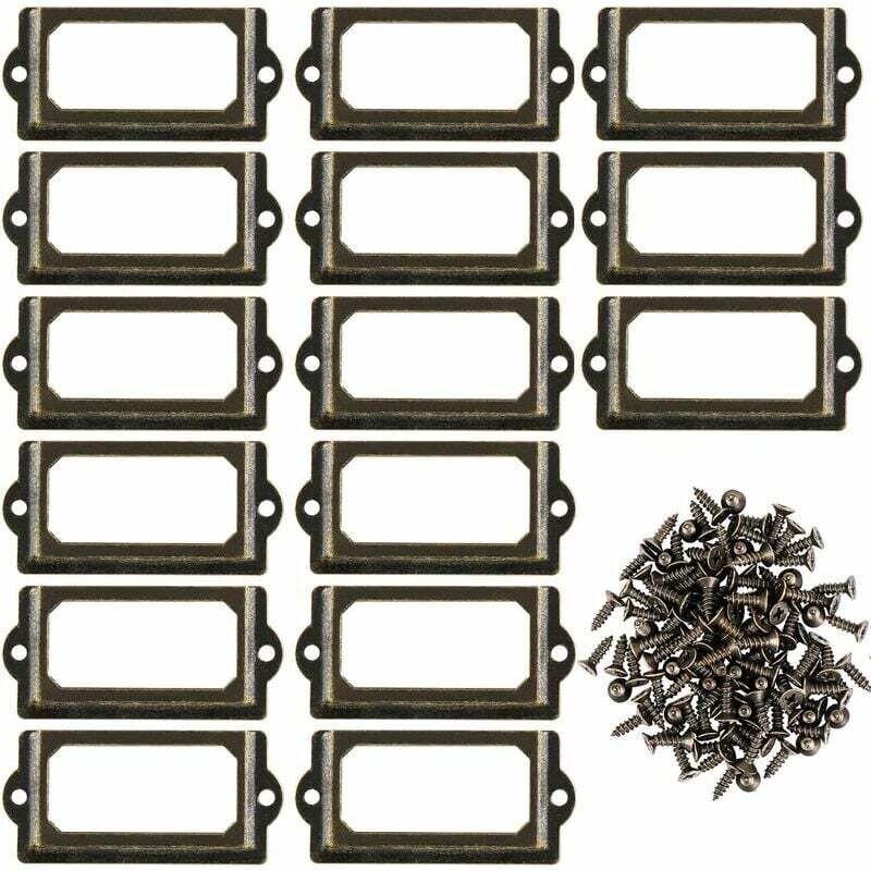 30 Pezzi Porta Etichette In Metallo Per Mobili, Cassetti, Armadietti, Targhette Con Viti Per Scrivania, Libreria, Scaffale, Bronzo M 70 X 33 Mm
