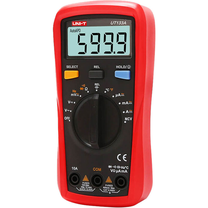 Multimetro Digitale Autorange Uni-t Ut-133a Catiii 600v - Funzioni: Tensione Dc, Tensione Ac, Corrente Dc, Corrente Ac, Resistenza, Capacità, Frequenza, Temperatura, Non Contact Voltage, Prova Diodi,
