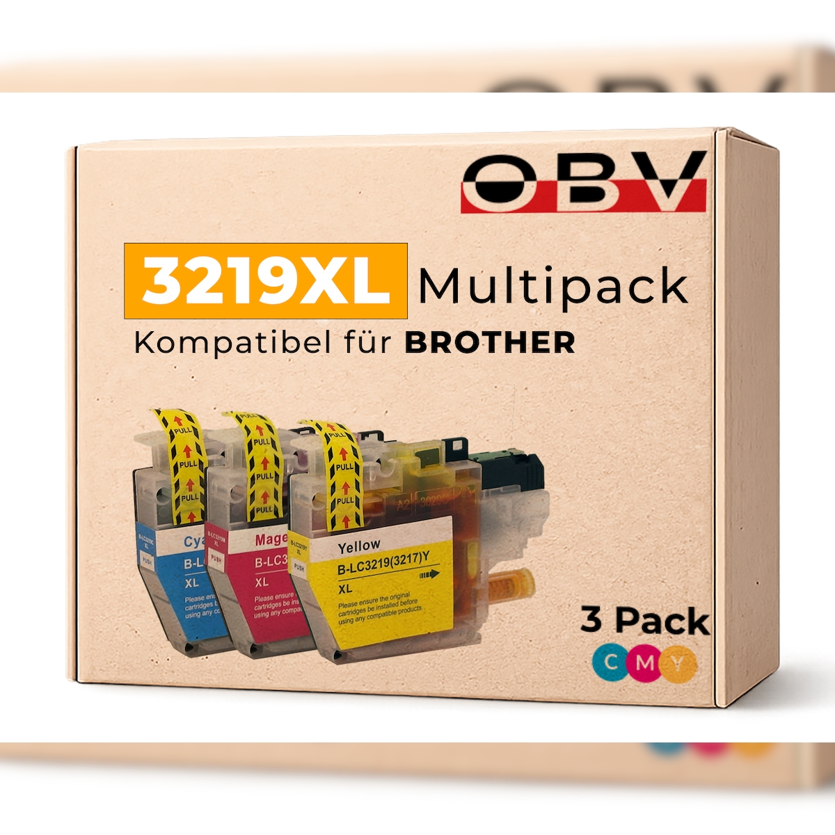 OBV Druckerpatronen 3er Set kompatibel zu Brother MFC-J5330DW MFC-J6530DW MFC-J6930DW - Ersetzt LC-3219XL - ca. 1.500 Seiten Image