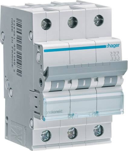 Hager MCN310 MCN310 Leitungsschutzschalter 3phasig 10 A 230 V, 400 V Image