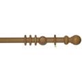 Rolls Woodline 28mm Wooden Ball Curtain Pole Set, Light Oak, 240cm