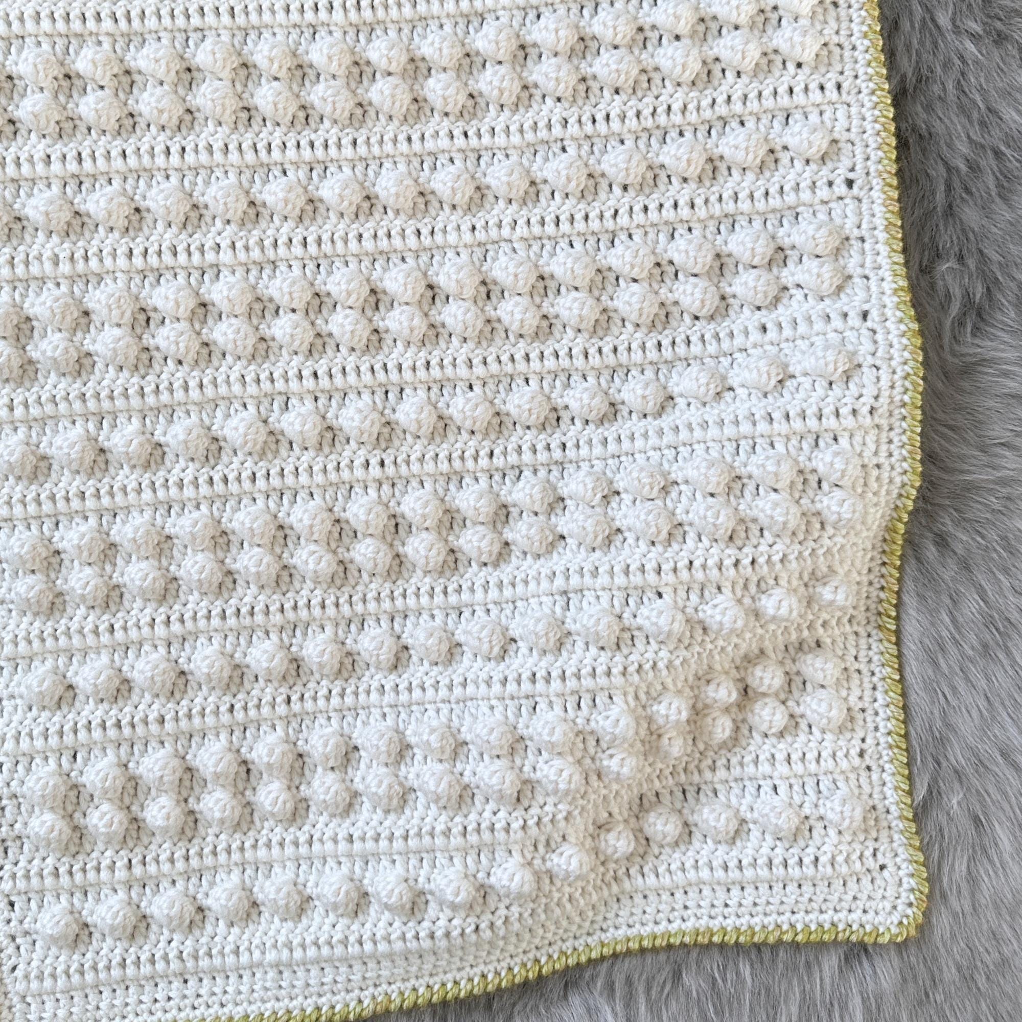 Modello per copertina per neonati Willow, modello per copertina per neonati all'uncinetto, modello per copertina con pompon all'uncinetto, modello all