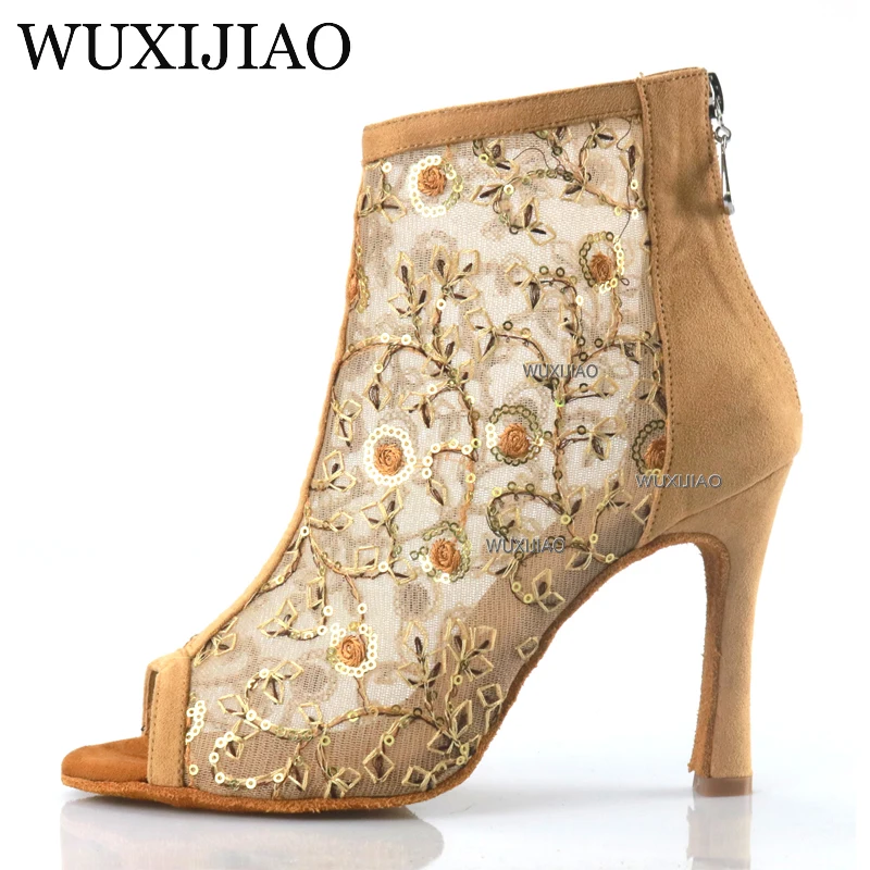 Neue Besondere Rosa Leder frauen Tanz Schuhe Latin Salsa Stiefel Paty Ballroom Dance Schuhe frauen Schuhe