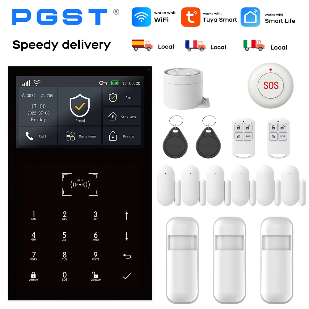 Intelligentes drahtloses Tuya GSM-Alarm-Sicherheitssystem mit PIR-Bewegungssensor und Fernbedienung für den Schutz von Villa Shop und Lagern Image