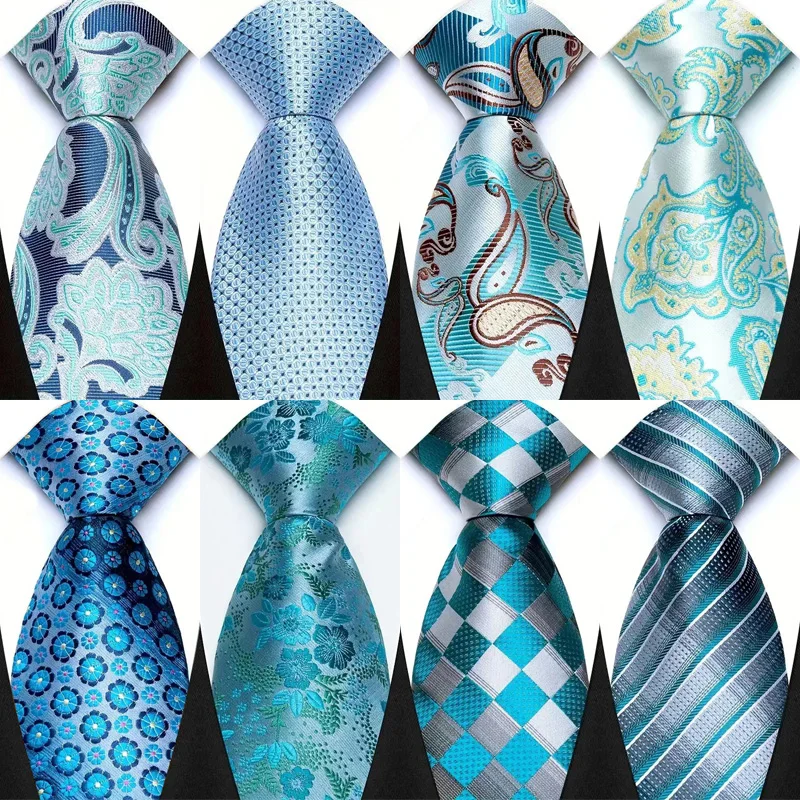 41 Farben 8 cm Herren-Krawatten, grün, blau, kariert, gestreift, Blumenmuster, klassische Business-Krawatte, Jacquard-gewebte Krawatten für Männer, Hochzeit Image