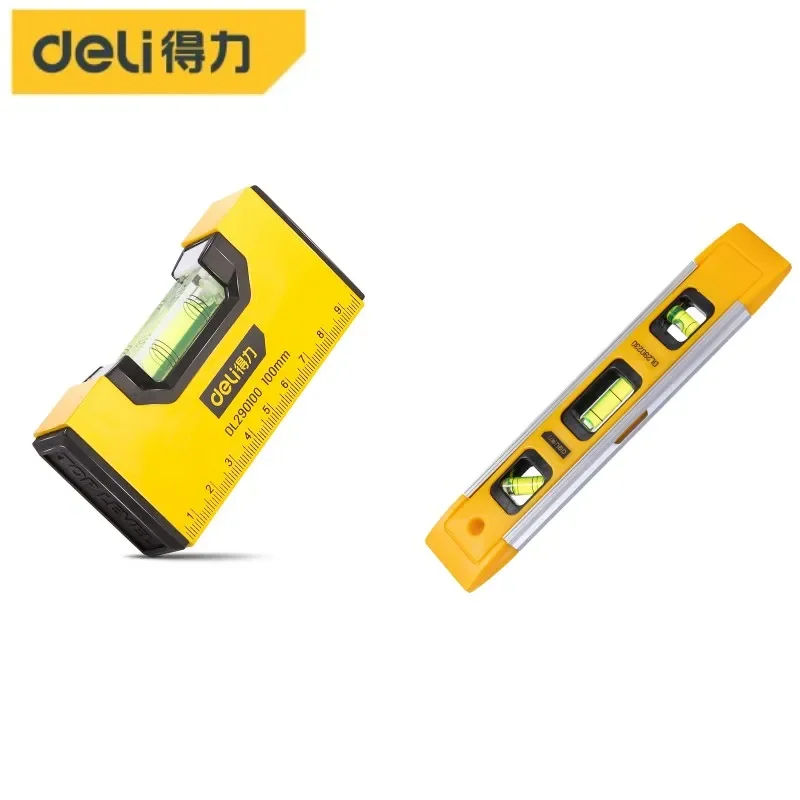 Deli Livella a bolla ad alta precisione Righello magnetico ad alto cuscinetto Bolle a leva Righello orizzontale antiruggine Righello di equilibrio a livella a bolla
