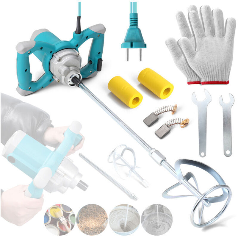 Ej.life 2600w 220v Miscelatore Elettrico Per Cemento, Malta E Vernici, Miscelatore Per Cemento 220v, Agitatore Per Malta, 6 Velocità Regolabili, Doppia Maniglia Per Calcestruzzo, Stucco E Fanghi