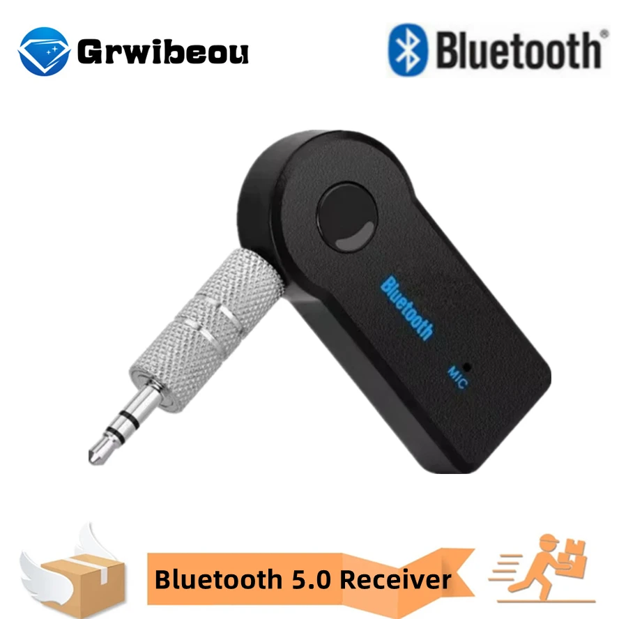 Aux Car Bluetooth 5.0 Ricevitore 3.5mm AUX Jack Musica stereo Audio Trasmettitore per auto Altoparlante Amplificatore Adattatore wireless con microfono