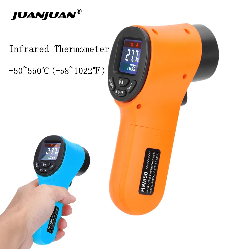 HW550 termometro digitale a infrarossi senza contatto Laser-Point industriale pirometro temperatura pistola-50 ~ 550 ℃(-58 ~ 1022 ") termometro IR