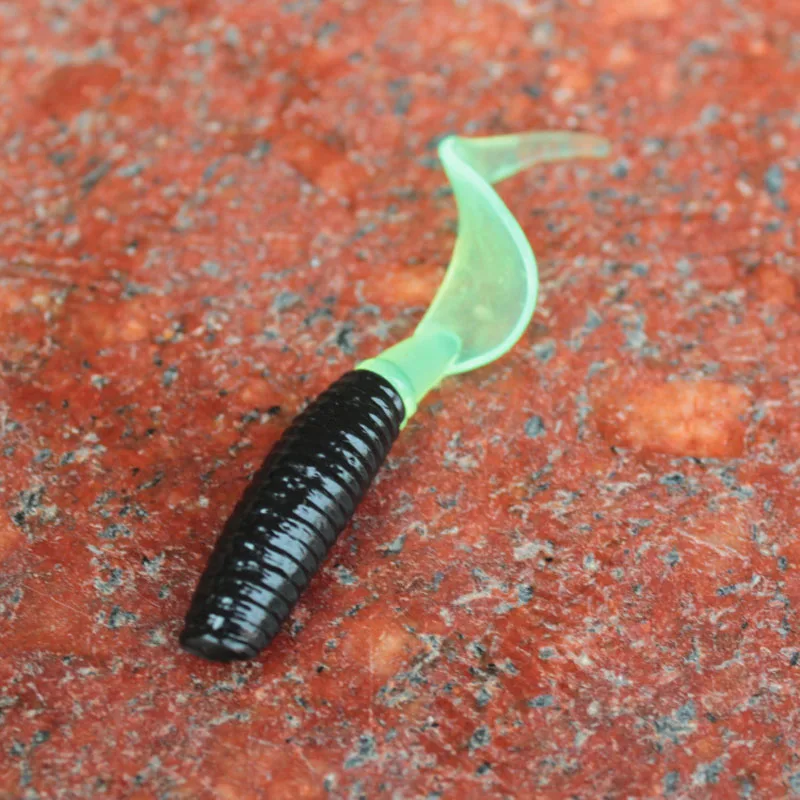 Pesca a coda singola esca morbida esca verme gel di silice per Texas Rig 5 cm/6 cm/8 cm borsa da 10-20 pezzi
