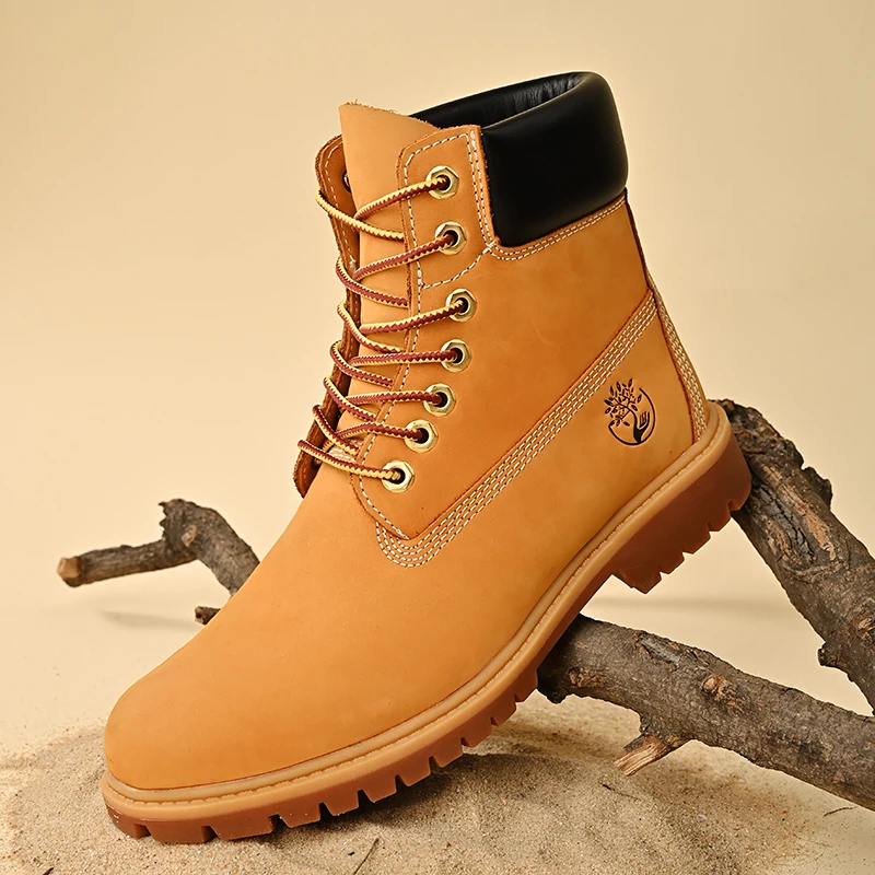 Scarpe da passeggio da uomo Moda Sport all'aria aperta Tempo libero Stivali alti Stivali invernali con lacci piatti in gomma antiscivolo in velluto per uomo