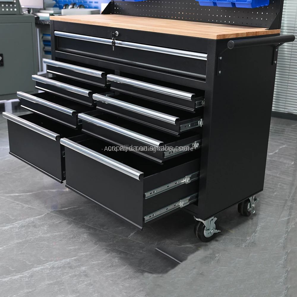 Armoire à outils verrouillable pour atelier, chariot utilitaire mobile avec tiroirs personnalisables, chariot à outils roulant pour garage, coffre à outils à roulettes, boîte à outils